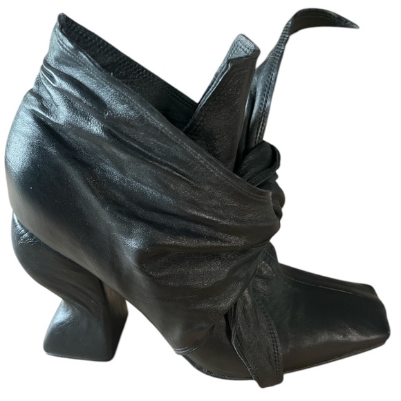 CCWDMOSS Black Ankle Booties with Square Toe and Bow Tie Design - Size 10 - Picture 6 of 14